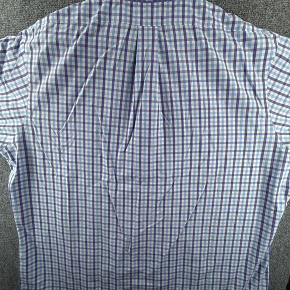 Brooks Brothers 2XL Slim Fit Button Up Shirt Men Purple Blue Non Iron Cotton - Picture 14 of 14